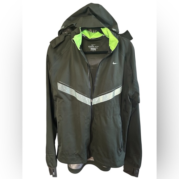 Nike Green Vapor Storm-Fit Running Jacket Hooded Waterproof Tech Gorpcore Large